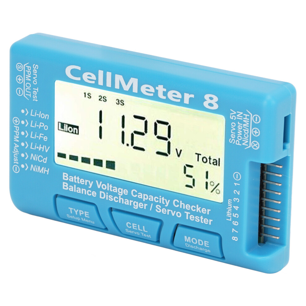Digital Battery Capacity Checker For Lipo, Nimh, Nicd Cells, Model For Cellmeter 8 8321390266763
