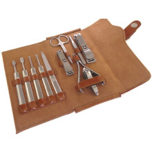 11 Piece Luxury Stainless Steel Manicure Pedicure Set with Velvet Leather Case for Travel Grooming