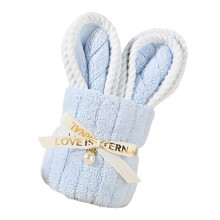 Long Eared Rabbit Towels Gift for Wedding Baby Shower-Blue