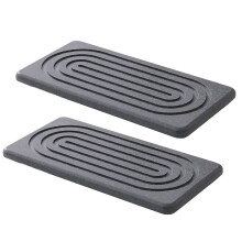 Gray /White Natural Water Absorbent Stone Soap Tray-Dark Gray