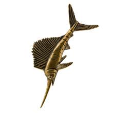 Retros Sailfishes-Statue aus Messing für Wohnzimmer, Büro,