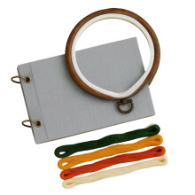 Leinen-Stickset mit buntem Faden und Nähnadel