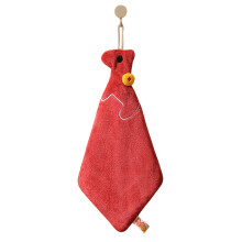 Serviette suspendue en molleton de velours Ă motif de-Rouge