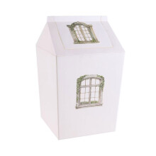 Moderne witte prullenbak met zwenkdeksel, slank ontwerp,-Wit