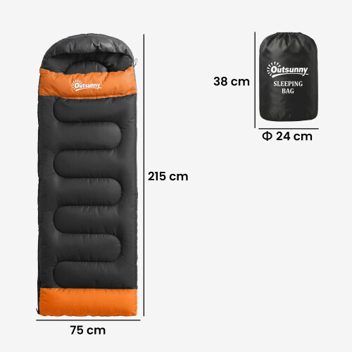 Outsunny Outsunny Sleeping Bag for Adults, Lightweight & Compact Sleeping Bag, Grey 1