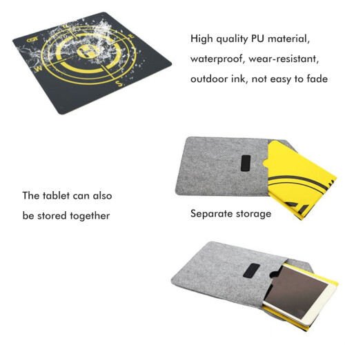 Double-Sided Foldable Drone Landing Pad 43x43cm Waterproof Durable 2