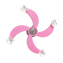 Rotate 4 Leaves Shape Windmills Bird Toy Parrots Exercise-Pink