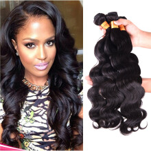 Brazilian Body Wave Hair Bundles 3 Pack Virgin Remy Human Hair Extensions Natural Color 16 Inch