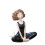 Yoga-Mädchenstatue aus Kunstharz mit Tauben, 1