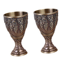 Elegant European Style Alloy Wine Goblet For Formal-bronze 2