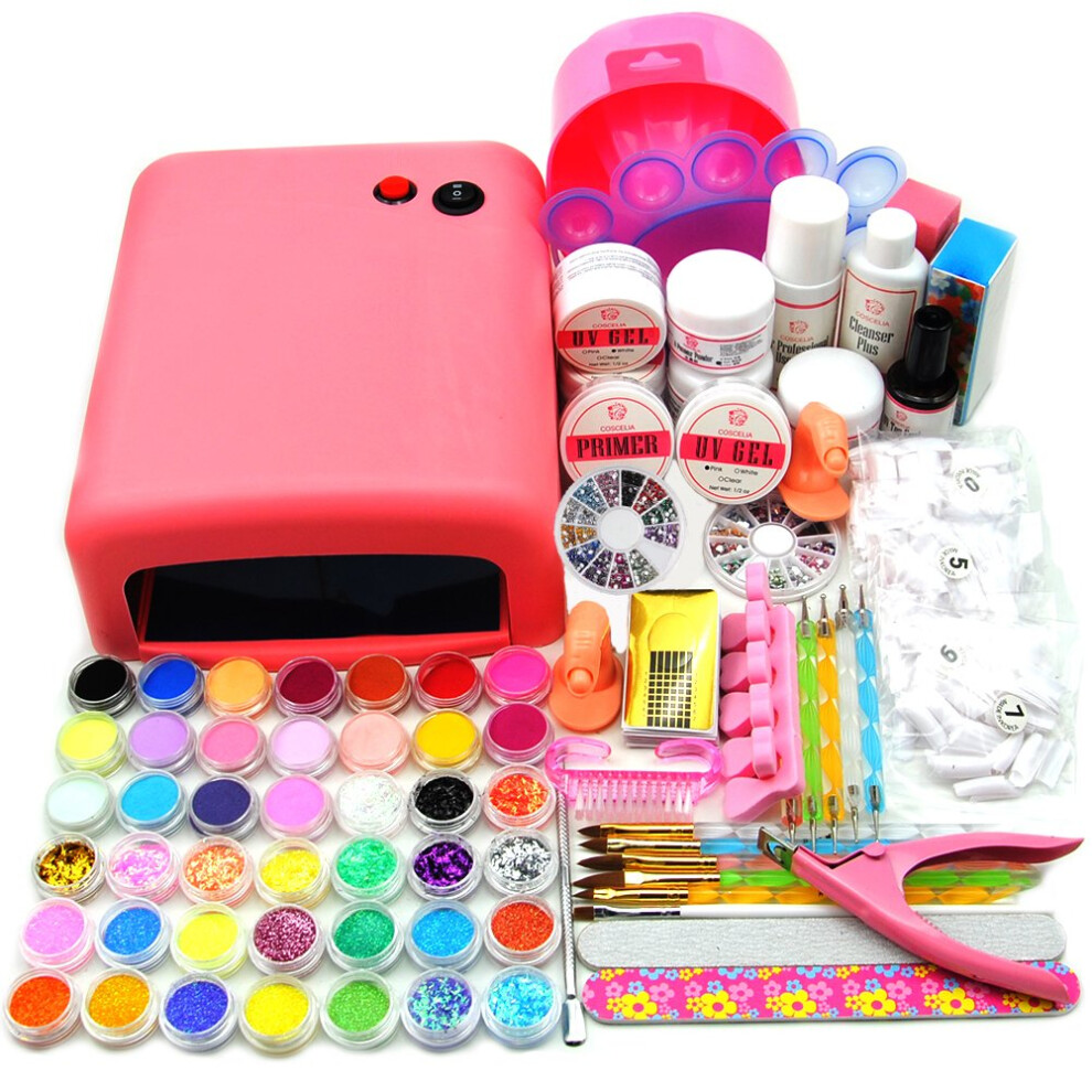 Pink 36W Uv Gel Nail Lamp Dryer Â Fast Curing Power, Salon Grade For Acrylic And Gel Nails