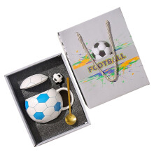 Eleganter Keramikbecher in Fußballform für tägliche-Blau