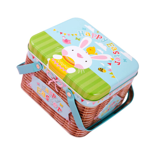 Elegant Easter Themed Tin Box For Home Decoration Practical-C