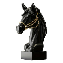 Classical Horse Head Statue For Home Decoration Solid-Black