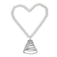 Pearls Embellished Iron Heart Tree Toppers For Valentine Day And