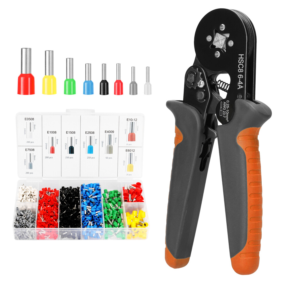 Hsc8 6-4 0.25-10Mmâ² Awg23-7 Ferrule Crimper Kit With 1200Pcs Terminals 9411390269044
