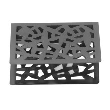 Hohle Metall-Tischsetschale, Multifunktional, Silber-Schwarzer Rand