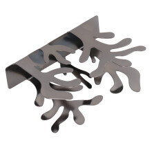 Coral Iron Art Vertical Metal Napkin Holder Silver Black for Desk/Table