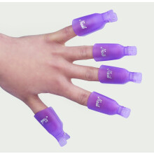 Reusable Nail Polish Remover Clip Caps 10pcs for UV Gel and Acrylic Nails Hands Soak Faster Removal