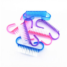 6pcs Colorful Translucent Nail Cleaning Brush Set for Manicure, Durable Poly Bristles and Ergonomic Grip