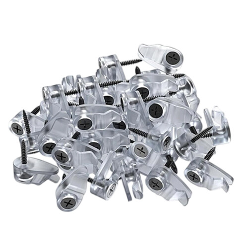 50 Pieces Reinforced Plastic Hook for Camping Parties-Clear