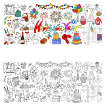 Easy to Store Doodles Background for Kids Waterproof-new year