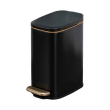 Rectangular Waste Bin 6L Odor Control Lid Trash Can-matte black