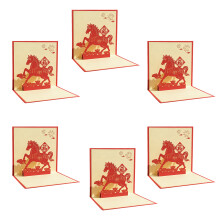 Chinese New Year Card Handmade Paper Carving Horse Holiday-6