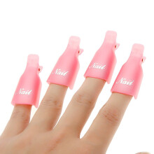 Nail Polish Remover Caps 10 Pack Pink Reusable Soak Off Nail Clips for Gel and Acrylic Nails