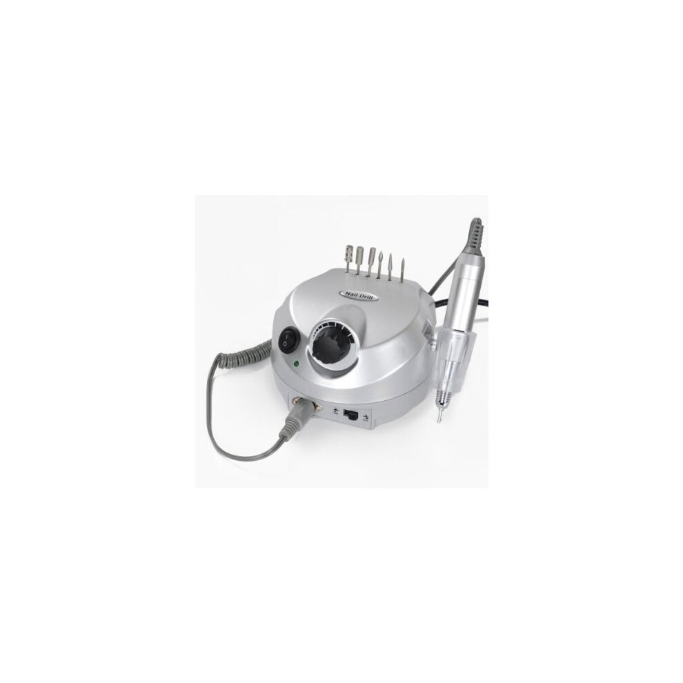 Silver Electric Nail Drill For Acrylic Nails With Variable Speed, Low Noise And Foot Pedal Control