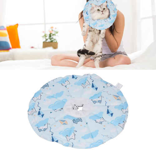 Collare conico impermeabile regolabile per cani e gatti - Blu M 2