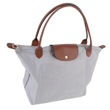 Graue Nylon-Handtasche, wasserabweisend, große Kapazität, leichtgewichtig für Einkaufen & Outdoor