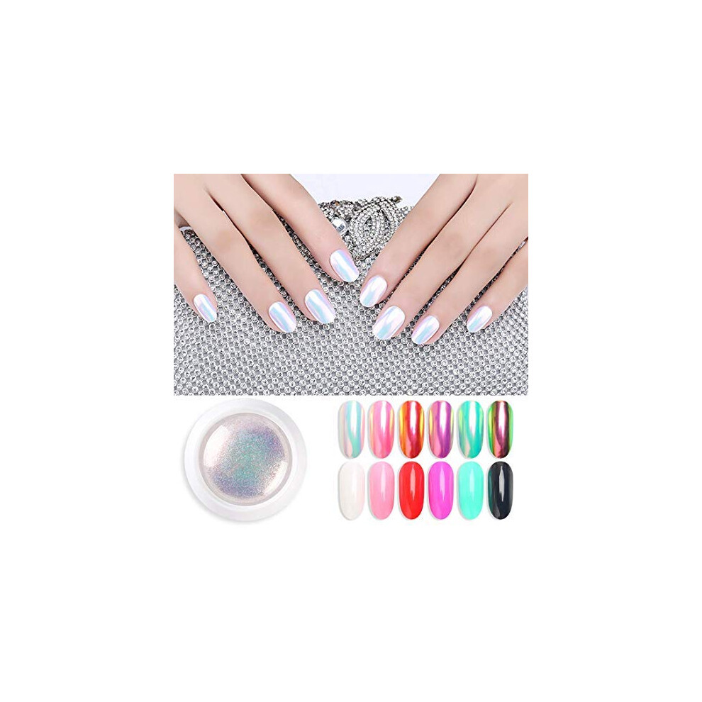 Light Pearl Chrome Nail Powder 1 Box Â Iridescent Mirror Effect Pigment For Rainbow Manicure And Nail Art