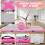 100*60cm Air Roller & 3M Inflatable Gymnastics Mat Pink 2