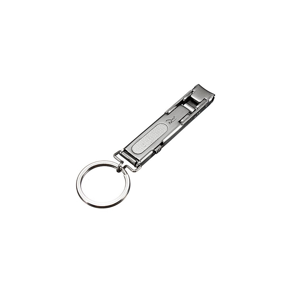 Foldable Stainless Steel Nail Clipper Keychain with File and Cuticle Cutter for EDC