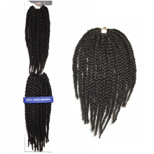 Senegalese Twist Crochet Hair 12' 3X Jumbo Havana Bounce Braids Heat Resistant Synthetic Hand Braided 1B Black