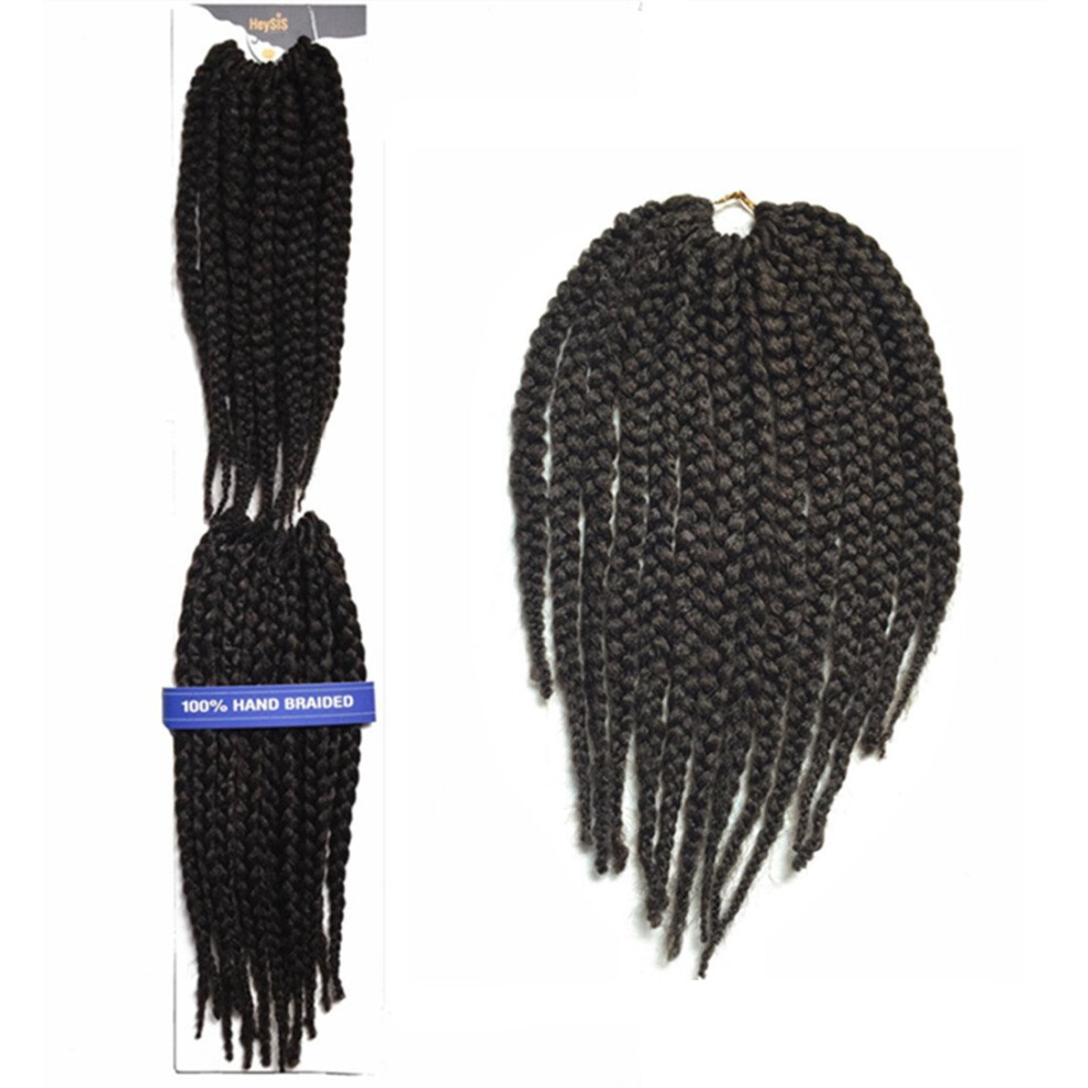 Unisex Black Senegalese Twist Crochet Hair 12' 3X Jumbo Havana Bounce Braids Heat Resistant Synthetic Hand Braided 1B