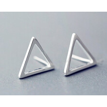 925 Sterling Silver Triangle Stud Earrings for Women, Classic Minimalist Everyday Jewelry