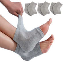 Moisturizing Gel Heel Socks (3 Pairs) for Cracked Heel , Deep Hydration and Overnight Foot Care