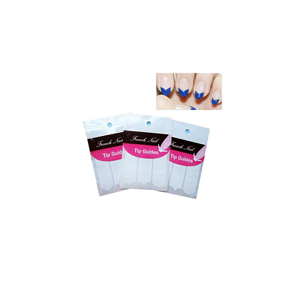 French Manicure Nail Guides SelfAdhesive PVC Tip Stickers for Salon and DIY Art 10 Pcs