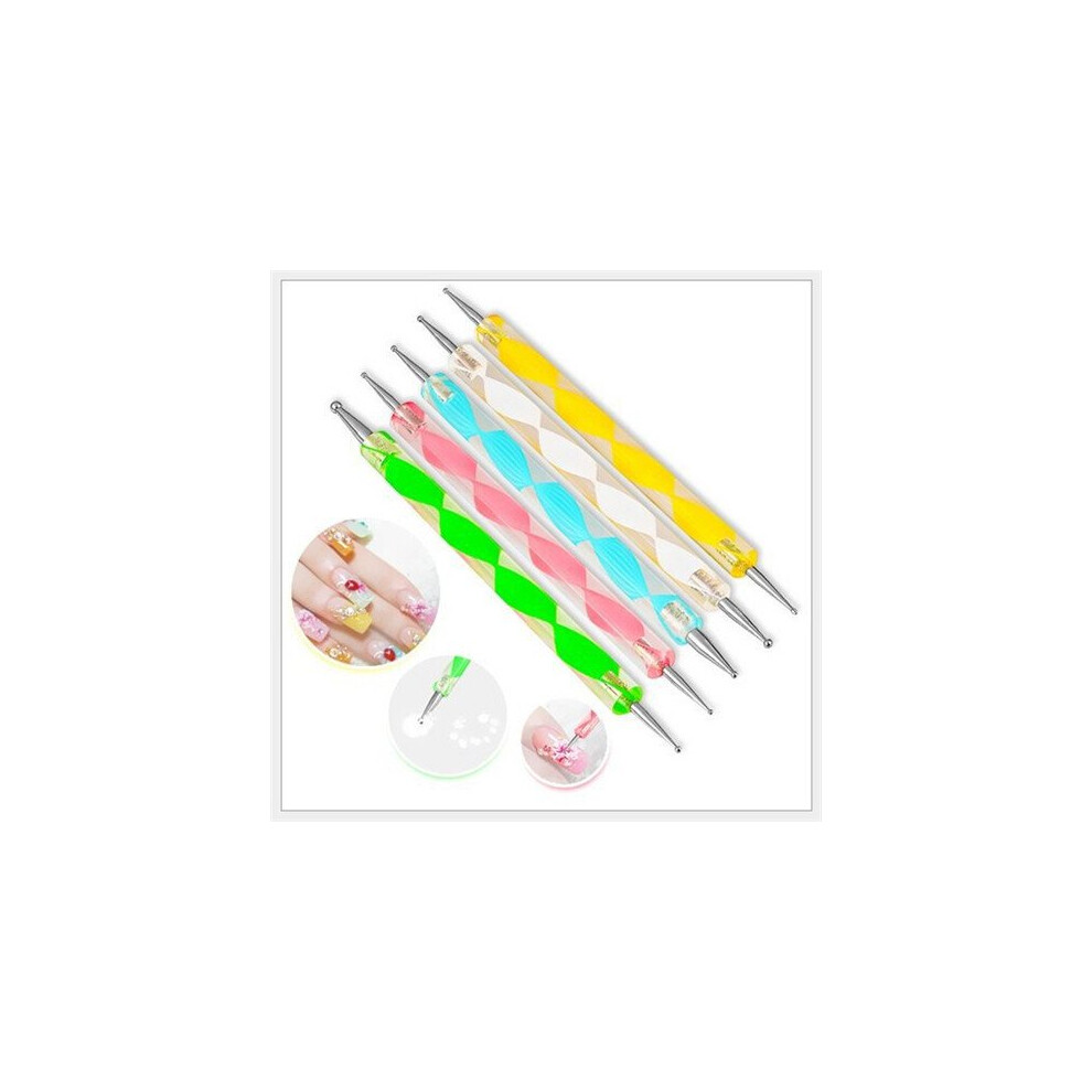 5pcs DualEnded Nail Art Dotting and Marbleizing Pen Set for Precise Detail and Acrylic Gel Nails