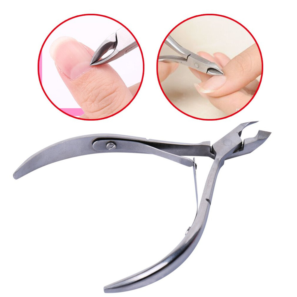 Professional Stainless Steel Cuticle Nipper 1/2 Jaw Double Spring for Manicure Pedicure Nail Care