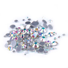 1000pcs Mixed Size Crystal AB Glass Flat Back Rhinestones Non Hotfix for Nail Art Crafts Shoes