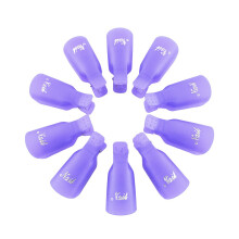 10 Pcs Purple Nail Polish Remover Clips Set for Gel Soak Off, Quick Nail Removal with Secure Pad Keeper