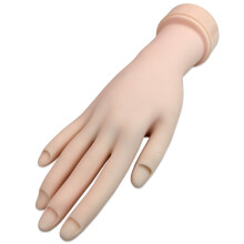 Flexible Practice Hand for Acrylic Nails with Realistic Fingers and Reusable Nail Insert System