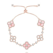 Adjustable Rose Quartz Bracelet, Skin- Friendly