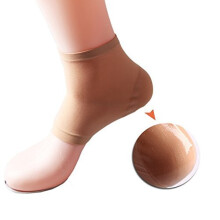 Moisturizing Heel Socks with Gel for Cracked Dry Skin Recovery, Breathable Toeless Overnight Care