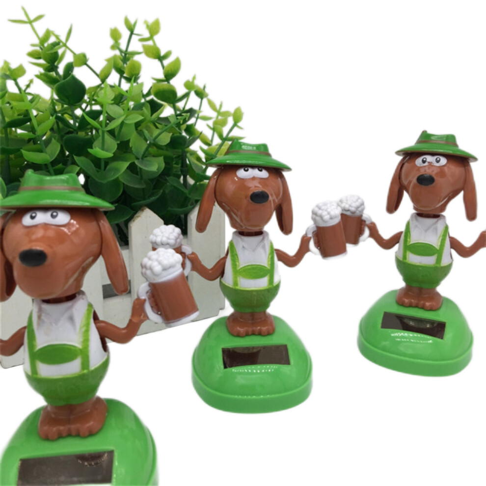 Solar Swinging Dog With Beer Figurine 7790334533819