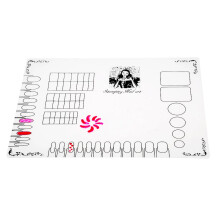 Foldable Nail Art Silicone Mat with Clear Template Layout, Reusable Waterproof Practice Pad