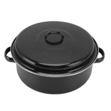 Non-Stick Roasting Pan 28cm with Lid Black Speckled Finish for Oven & BBQ Use